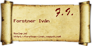 Forstner Iván névjegykártya