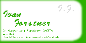 ivan forstner business card